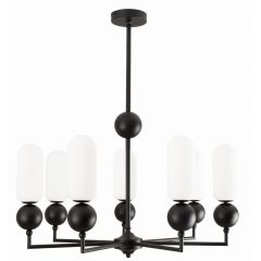 MaxLight Nova P0632 lampa wisząca x7 W biała-czarna