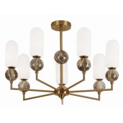 MaxLight Nova P0633 lampa wisząca x7 W biała-złota