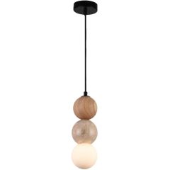 MaxLight Alice P0664 lampa wisząca 1x7 W biała-drewno