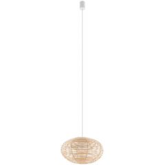 Nowodvorski Lighting Rattan 11153 lampa wisząca 1x25 W biała-drewno