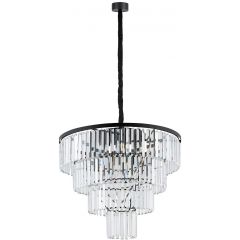 Nowodvorski Lighting Cristal 7614 lampa wisząca x25 W czarna-przezroczysta