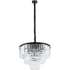 Nowodvorski Lighting Cristal 7616 lampa wisząca x25 W czarna-przezroczysta