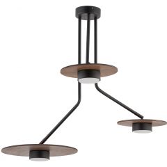 Nowodvorski Lighting Disk 7644 lampa wisząca 3x12 W czarna-drewno