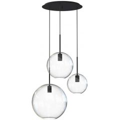 Nowodvorski Lighting Sphere 7788 lampa wisząca 3x25 W czarna-przezroczysta