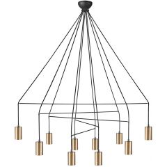 Nowodvorski Lighting Imbria 7954 lampa wisząca powyżej 6x10 W czarna-mosiądz