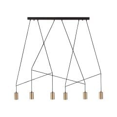 Nowodvorski Lighting Imbria 7955 lampa wisząca 6x10 W czarna-mosiądz