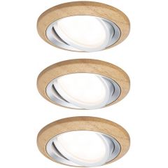 Paulmann Lanati 92239 lampa do zabudowy 3x6 W aluminium-drewno