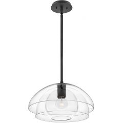 Quintiesse Lotus QNLOTUSPBLK lampa wisząca 1x60 W czarna-przezroczysta