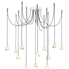Quintiesse Nula QNNULA12P lampa wisząca x40 W biała-złota