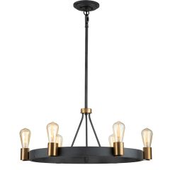 Quintiesse Silas QNSILAS6PDZ lampa wisząca 6x60 W mosiądz