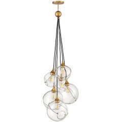 Quintiesse Skye QNSKYE6P lampa wisząca 6x60 W mosiądz-przezroczysta Quintiesse Skye QNSKYE6P lampa wisząca 6x60 W mosiądz-przezroczysta