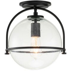 Quintiesse Somerset QNSOMERSETFCBK lampa podsufitowa 1x60 W czarna-przezroczysta