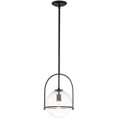 Quintiesse Somerset QNSOMERSETPCBK lampa wisząca 1x60 W czarna-przezroczysta