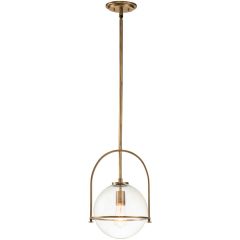 Quintiesse Somerset QNSOMERSETPCHB lampa wisząca 1x60 W mosiądz-przezroczysta