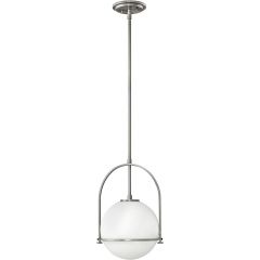 Quintiesse Somerset QNSOMERSETPOBN lampa wisząca 1x60 W mleczna-nikiel