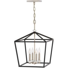 Quintiesse Stinson QNSTINSON4PLBK lampa wisząca 4x60 W czarna-nikiel