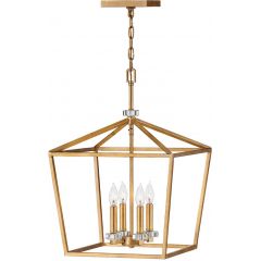 Quintiesse Stinson QNSTINSON4PLDBR lampa wisząca 4x60 W czarna-mosiądz