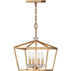 Quintiesse Stinson QNSTINSON4PMDBR lampa wisząca 4x60 W czarna-mosiądz