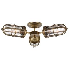 Quintiesse Urban Restoration QNURBANREST3SF lampa podsufitowa 3x60 W mosiądz-przezroczysta