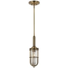 Quintiesse Urban Restoration QNURBANRESTMP lampa wisząca 1x60 W mosiądz-przezroczysta