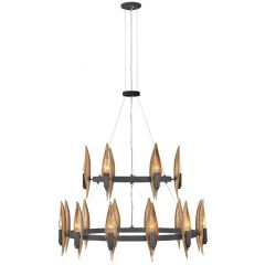 Quintiesse Willow QNWILLOW18CBK lampa wisząca x40 W czarna-złota