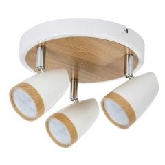 Rabalux Karen 5566 lampa podsufitowa 3x4 W biała-drewno