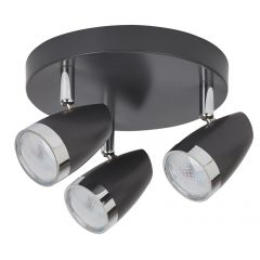 Rabalux Karen 6514 lampa podsufitowa 3x4 W czarna-chrom