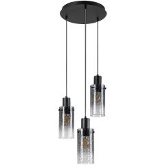 Rabalux Fumea 72038 lampa wisząca 3x60 W czarna-przydymiona