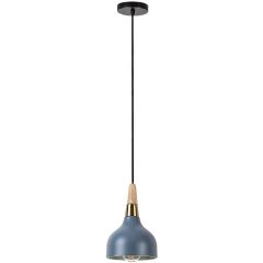 Rabalux Drusilla 72135 lampa wisząca 1x40 W czarna-złota-szary/popielaty-drewno