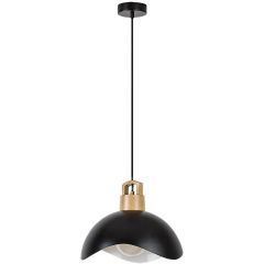 Rabalux Filina 72228 lampa wisząca 1x40 W biała-czarna-drewno