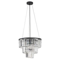 Rabalux Eloisa 72265 lampa wisząca 3x25 W czarna-przezroczysta