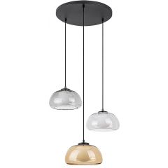 Rabalux Elowen 72276 lampa wisząca 3x5 W biała-czarna-przezroczysta-przydymiona-bursztynowa