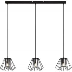 Rabalux Emerencia 72371 lampa wisząca 3x40 W czarna-przydymiona