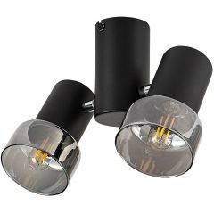 Rabalux Hatice 73053 lampa podsufitowa 2x15 W czarna-przydymiona