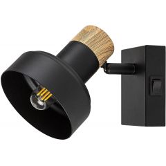 Rabalux Saskia 73055 kinkiet 1x15 W czarny-drewno