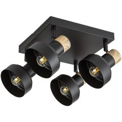 Rabalux Saskia 73058 lampa podsufitowa 4x15 W czarna-drewno