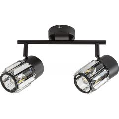 Rabalux Venaro 73060 lampa podsufitowa 2x15 W czarna-przezroczysta