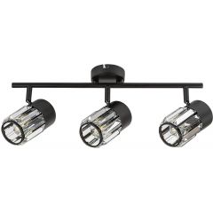 Rabalux Venaro 73061 lampa podsufitowa 3x15 W czarna-przezroczysta