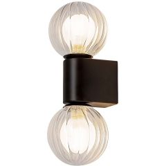 Rabalux Colzar 75022 kinkiet 2x3.5 W czarny-przezroczysty