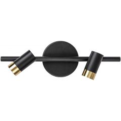 Rabalux Kadir 75041 kinkiet 2x6 W czarny-przezroczysty-złoty