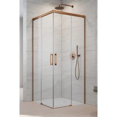 Radaway Idea Brushed Copper KDD 3870609301L drzwi prysznicowe 90 cm rozsuwane miedź szczotkowany/szkło przezroczyste