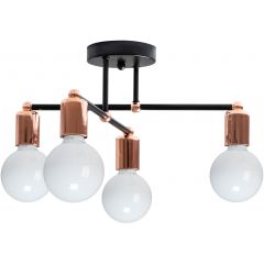 TooLight Loft OSW04014 lampa podsufitowa 4x60 W czarna-różowe złoto