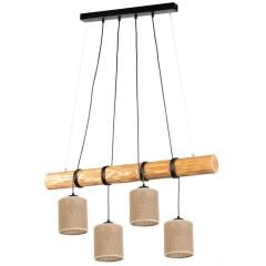 Spot-Light Trabo Jute lampa wisząca 4x25W sosna bejcowana/beżowy/czarny 61999451