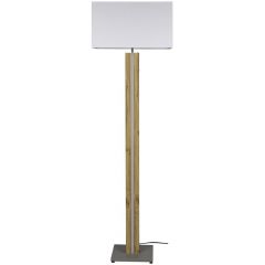 Spot-Light Magnus lampa stojąca 1x60W+1x16W LED szary/drewno/biały 64569187