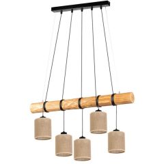 Spot-Light Trabo Jute lampa wisząca 5x25W sosna bejcowana/beżowy/czarny 8055146411276