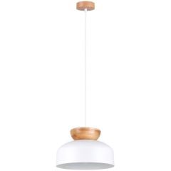 Sollux Lighting Marion SL1350 lampa wisząca 1x15 W biała-drewno