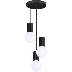 Sollux Lighting Halo SL1715 lampa wisząca 3x8 W biała-czarna