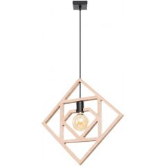 Sollux Lighting Caro SL1757 lampa wisząca 1x15 W czarna-drewno