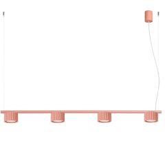 Sollux Lighting Aura SL2704 lampa wisząca 4x10 W różowa