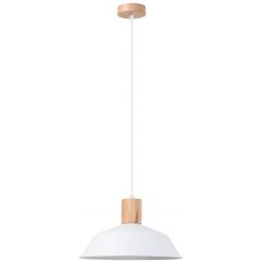 Sollux Lighting Fano SL1321 lampa wisząca 1x15 W biała-drewno